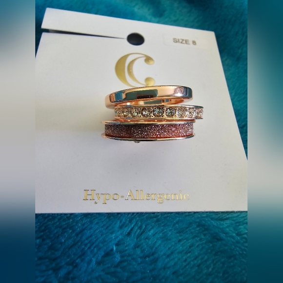 NWT Rose Gold 3 Set Jewlry Lot Earrings, Bracelets and Rings - Picture 2 of 5